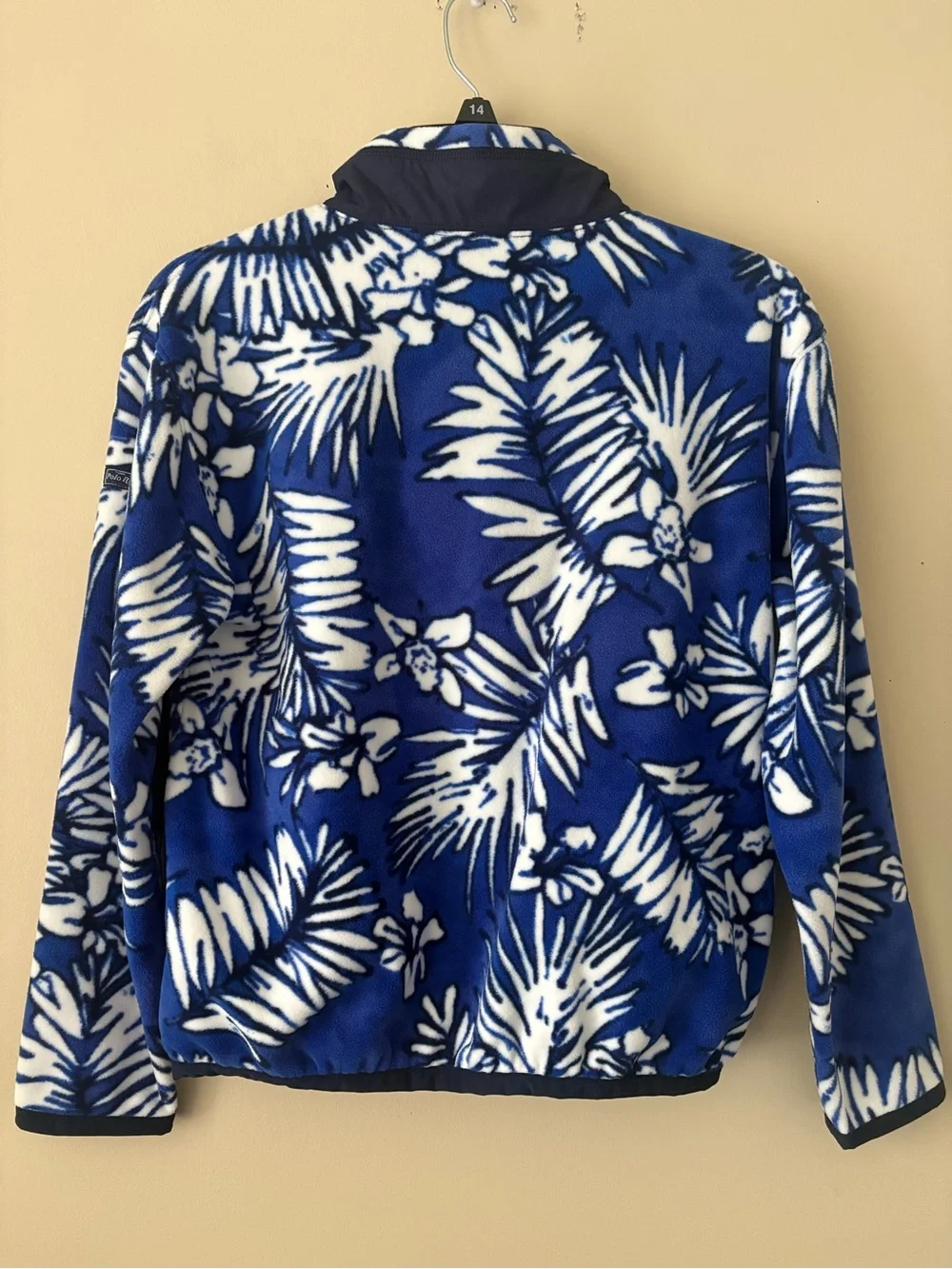 Ralph Lauren Blue & White Floral Girls Fleece Pullover Jacket sz. L(12-14) New